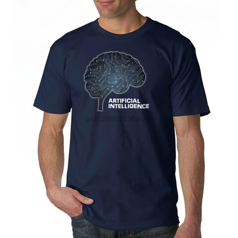 Ai Brain Synapses мужская темно-синяя футболка 2019 горячая Распродажа 100% хлопок новая