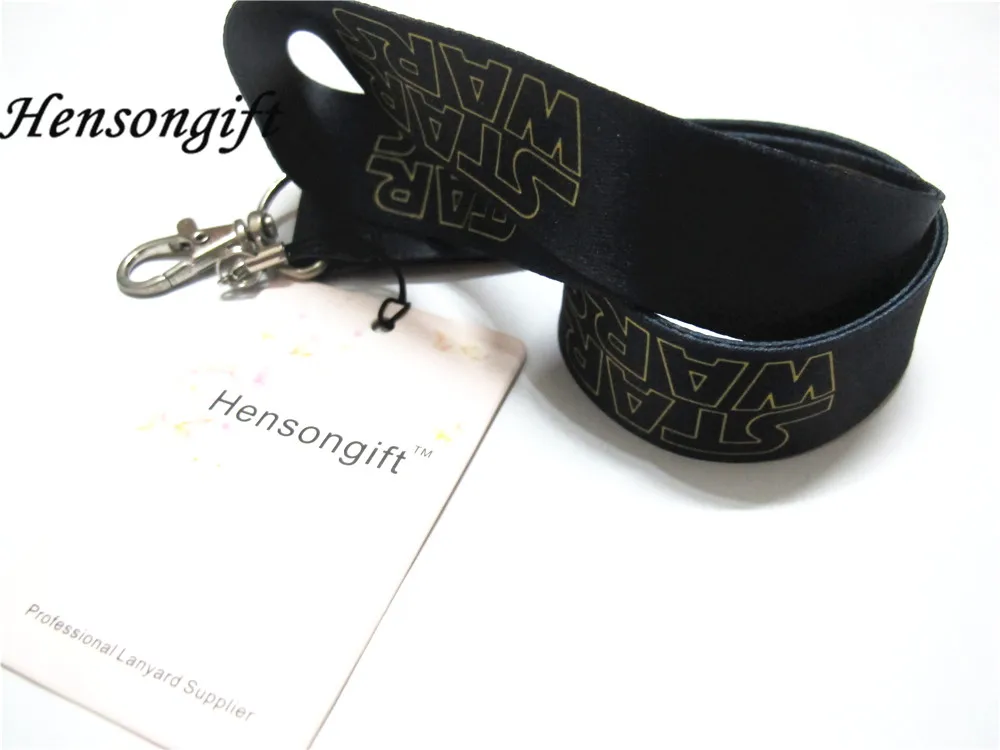 Hensongift черный значок Звездные войны шнурок для ключей ID Держатели ремешки на шею