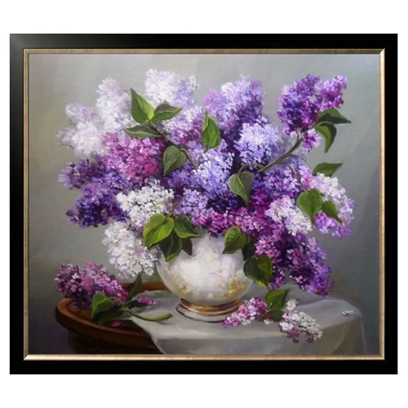 Top Needlework DIY DMC 14CT unprinted Cross stitch kits For Embroidery Floral Home Decor Handicrafts Series 21