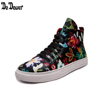 

High Quality Fashion Mens High Top shiny embroidery Shoes Men Causal Luxury Shoes black white Bottom rubber Shoes for Male AX842