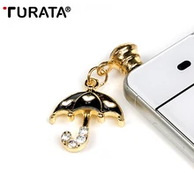 TURATA зонтик заглушка от пыли в виде бриллианта для htc samsung Galaxy S6 iPhone 6 Plus 5S 4S 5 6 Пылезащитная заглушка для 3,5 мм разъем для наушников для телефона аксессуары