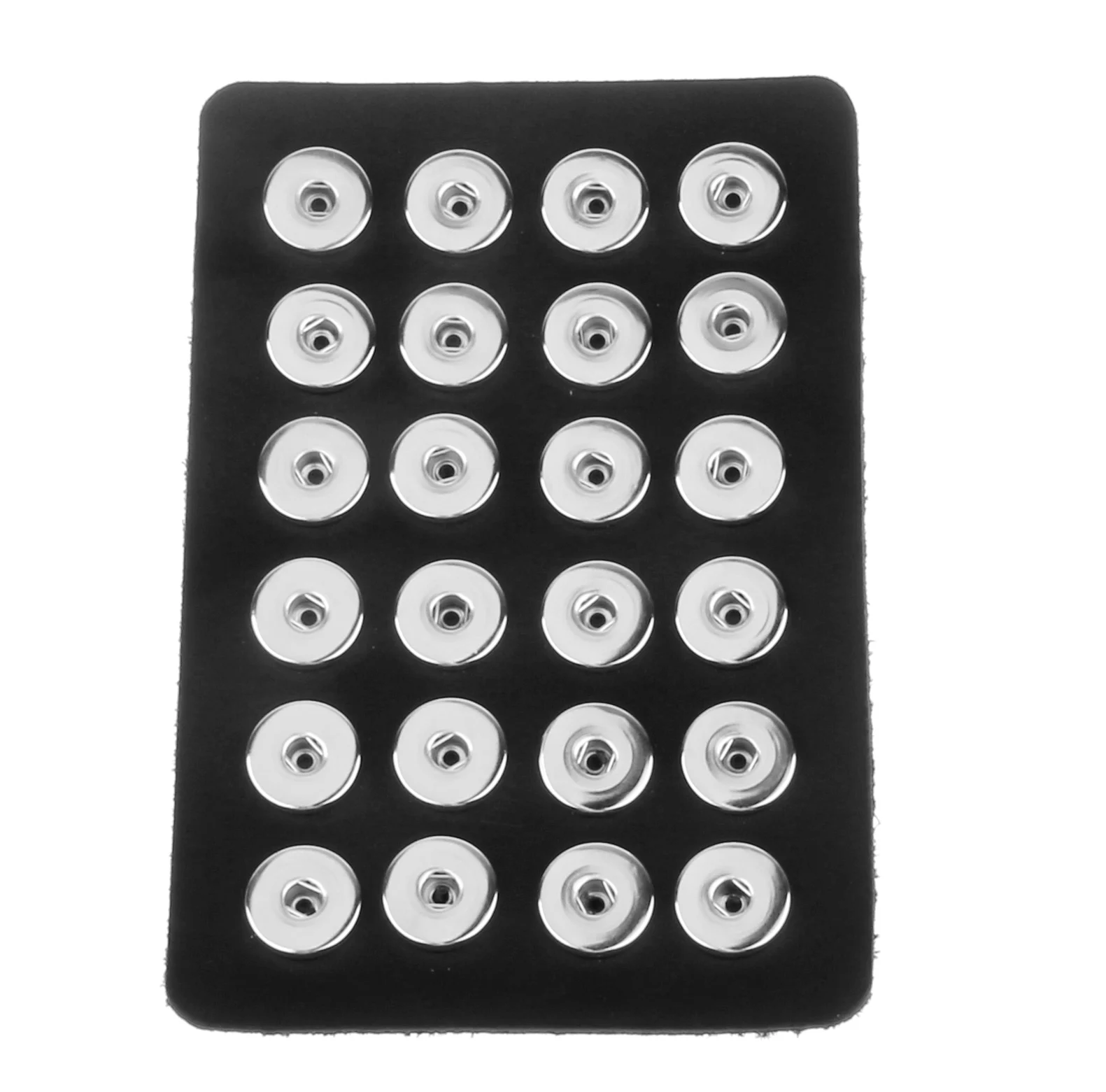 12mm 18mm Snap Button Jewelry Holder Black Genuine Leather Snap Display