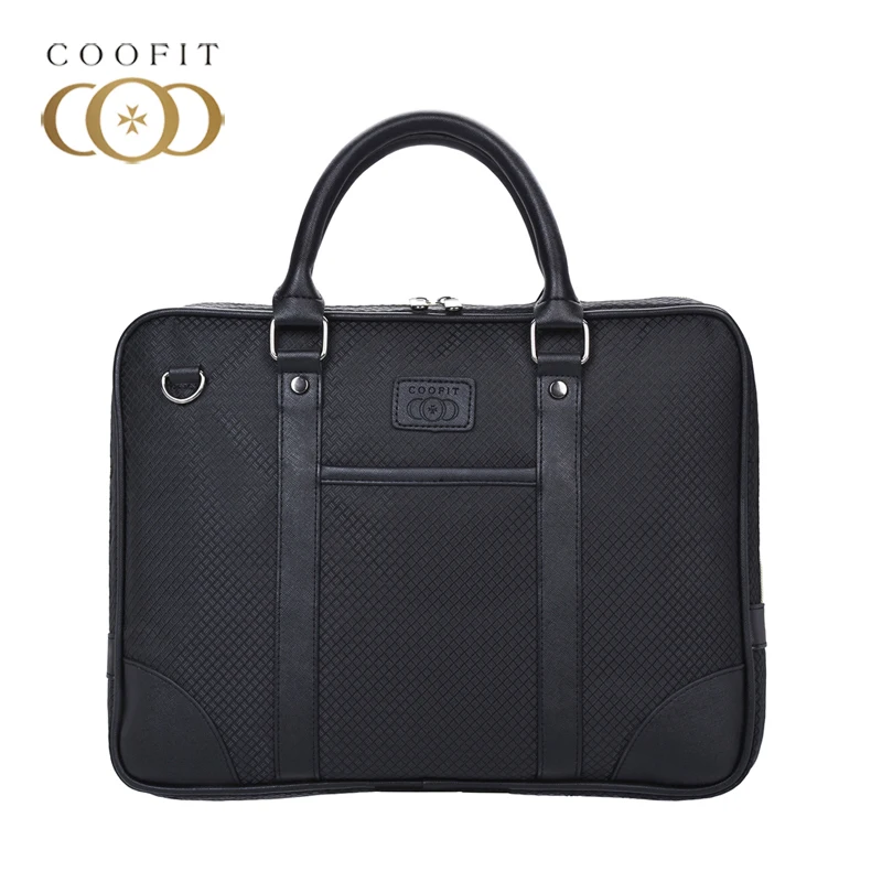 

Coofit Business Briefcase For Men Fashion Oxford Fabric 13-Inch Laptop Bag Tablet Briefcase Messenger Bag With Leather Handle