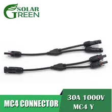 1 до 2 30A 1000 В Электрический MC4-Y MC4 Y филиал параллельное соединение соединитель Фотоэлектрические 2 шт панели солнечных батарей кабель провода подключения