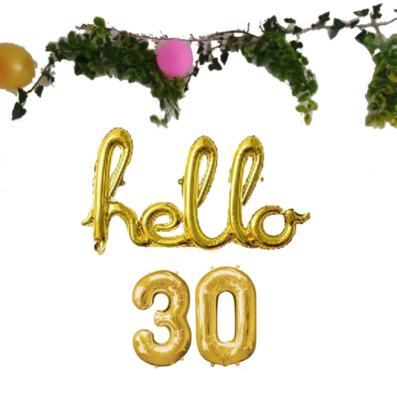 Розовое золото Hello 30 Детские шары для душа 21-го 30го дня рождения Декор 21 30 количество шары надувные воздушные шары