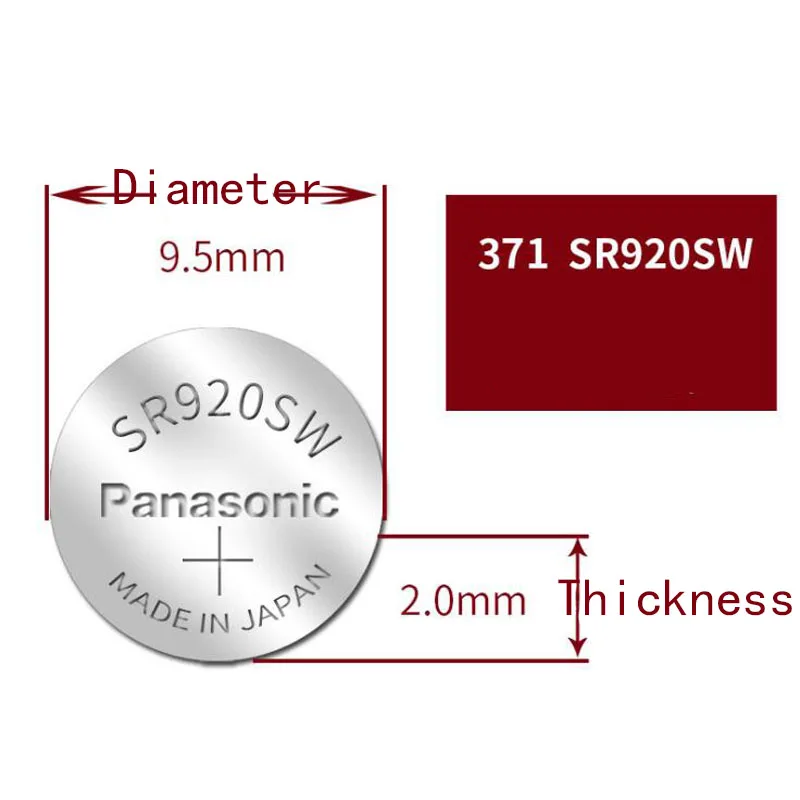 1х Panasonic 1,55 в SR920SW 371 AG6 Кнопка часы на батарейках батарея для часы-игрушка Автомобильный ключ калькулятор Серебряная оксидная батарея