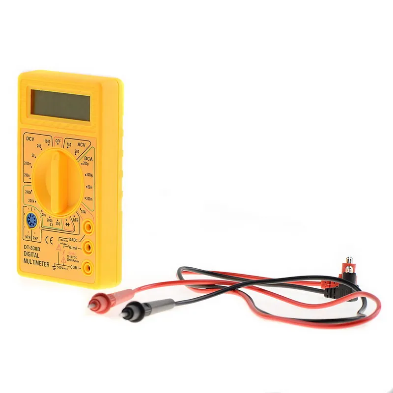 

New 1 PCS Yellow Universal Digital Multimeter AC/DC Ammeter Voltmeter Ohm Electrical Tester DT-830B