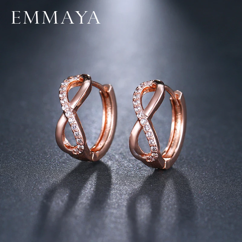 

EMMAYA New Design High Quality Stud Earrings Round Zircon CZ Fashion Jewelry Crystal Studs for Women