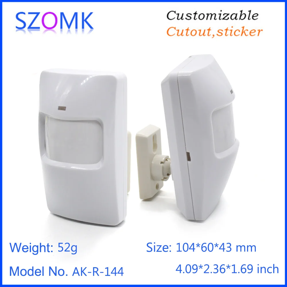 szomk new PIR motion plastic enclosure for electronics plastic junction housing with bracket plastic instrument housing PIR sensor casing (2)