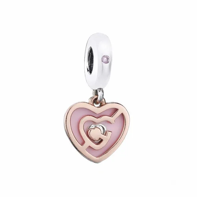 

2019 Valentine's Day 925 Sterling Silver Path to Love Pendant Charms With CZ Fit Pandora Bracelet Women DIY Jewelry