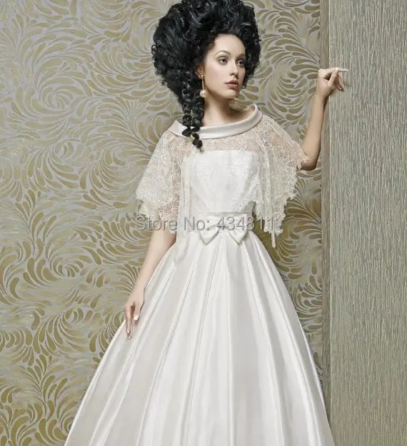 Vintage 1980 Style Strapless Empire Waist Beautiful Bow Wedding