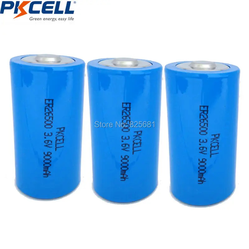 3Pcs 3.6V 9000mah ER 26500 batteries primary C Li SOCl2 batteria