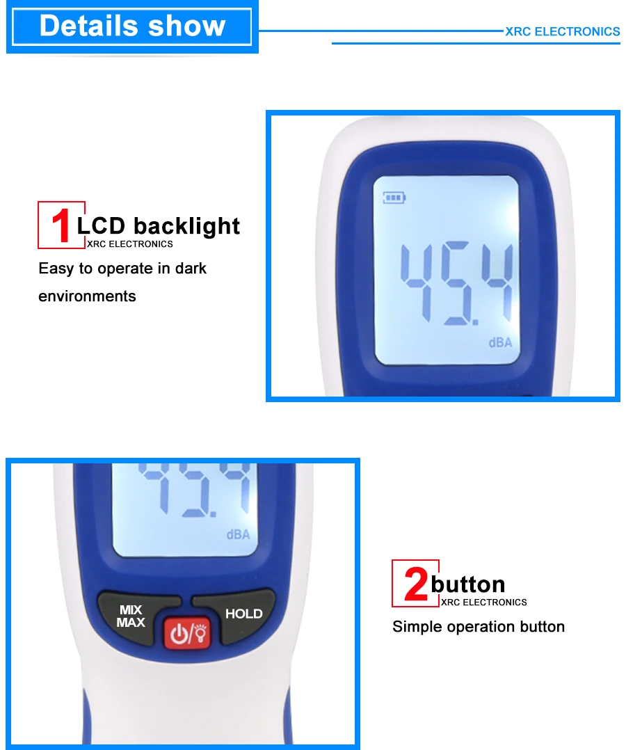 WINTACT цифровой измеритель уровня звука децибел шумомер lcd A/C быстрый/медленный дБ экран 30-130dB WT85-WINTACT