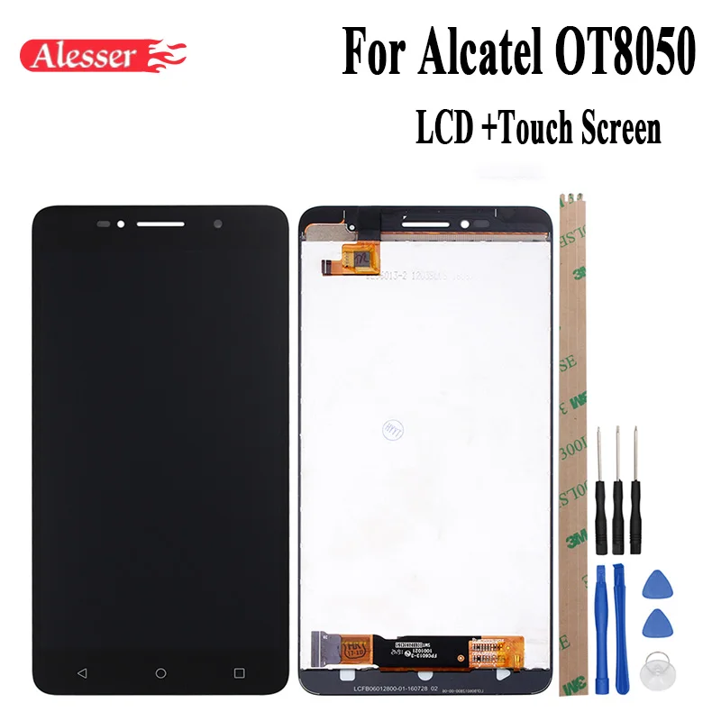 

Alesser For Alcatel ot8050 LCD Display and Touch Screen Assembly Repair Parts 6 Inch Replacement Accessories +Tools +Adhesive