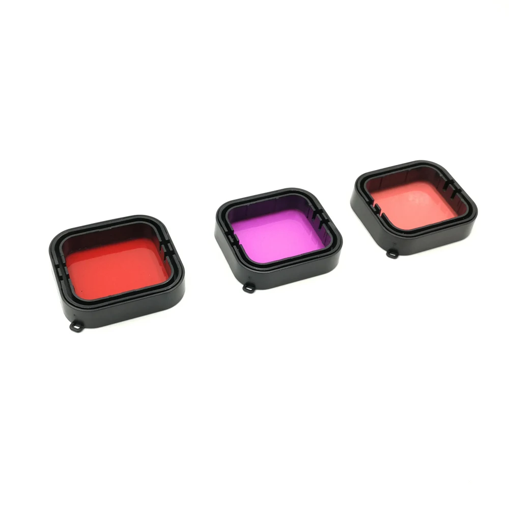 3-Pack Underwater Filters Kit Red Magenta Snorkel Lens Color Filter for GoPro HERO 5 6 7 Black Suit Housing Case Accessories