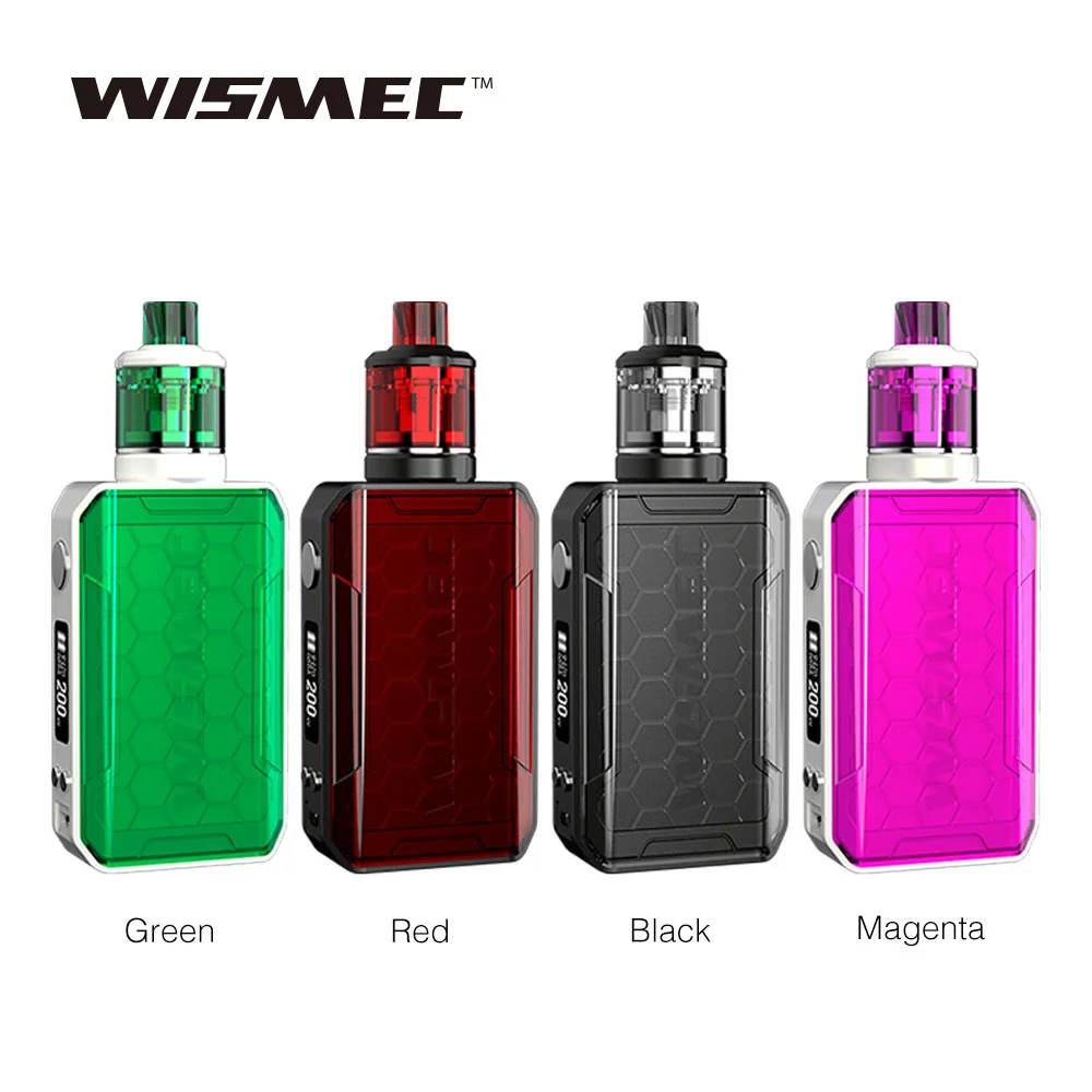 

Original WISMEC SINUOUS V200 200W TC Kit 2ml/3ml Amor NSE Tank for Both MTL & DL Vaping No Child Lock Ecig Vape Kit Vs Gen Dual