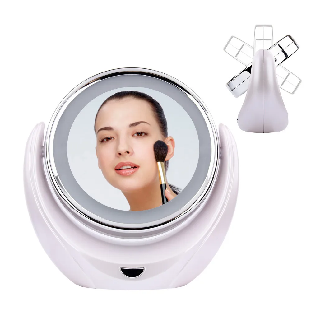 5x high clear enlarge cosmetic mirror Double Sided LED Light