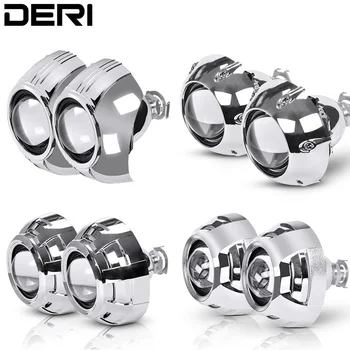 

2.5 inch Brand Car Headlight Styling Shrouds HID Bi Xenon Projector Lens Retrofit H4 H7 socket adapter Headlamp Use H1 Bulbs