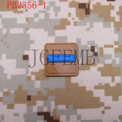 2 шт. тонкая Голубая линия флаг полиции SWAT 3D ПВХ патч - Цвет: PB2356 Tan