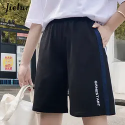 Jielur черные шорты Женщины-хипстеры короткие брюки Femme Повседневные с высокой талией свободные женские летние спортивны