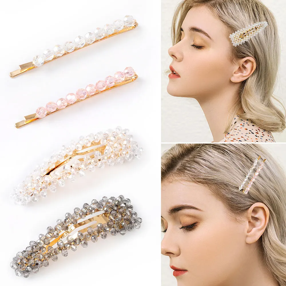 

1Pcs Crystal Hair Clip Hairpins Headwear forWomen Girls Rhinestone Hair Clips Pins Barrette Styling Tools Accessories