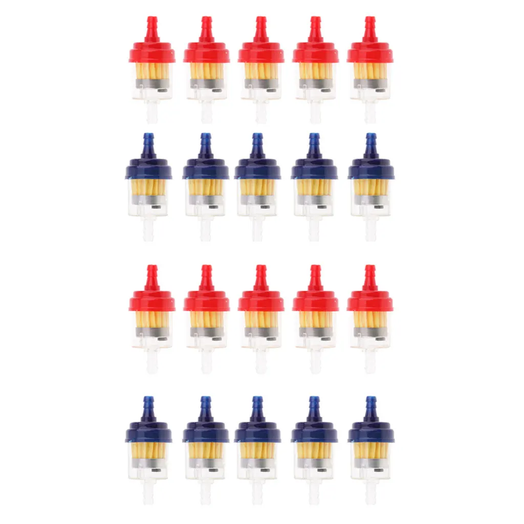 20pcs 6mm 1/4 Inch Transparent Gas Filter For Dirt Bike ATV Taotao Sunl Roketa