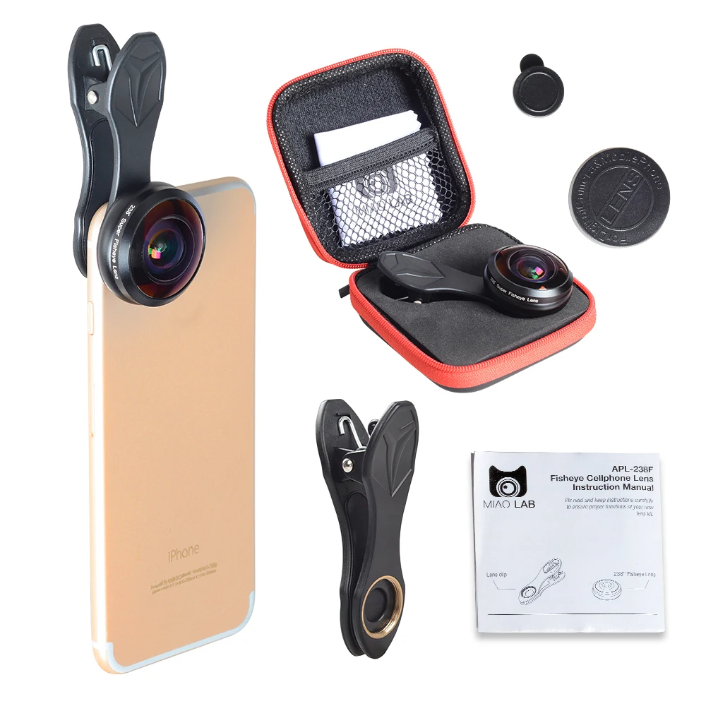 APEXEL camera lens in mobile phone lens 238 degree super fisheye lens