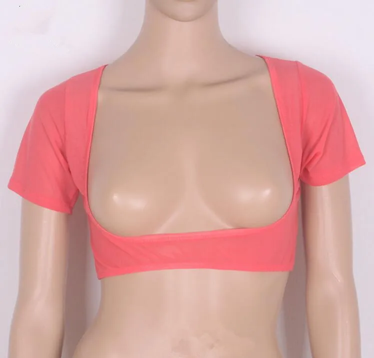 Сексуальный женский сетчатый топ с открытой грудью и коротким рукавом для танца живота, однотонный оранжевый красный черный белый фиолетовый синий