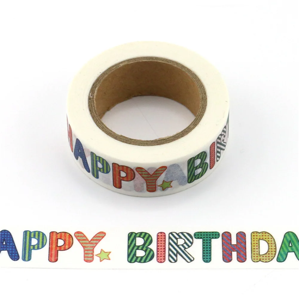 

Washi Tape Paper Happy Birthday Japanese Stationery Kawaii Sticker Scrapbooking Tools Masking Tape Diy Photo Album