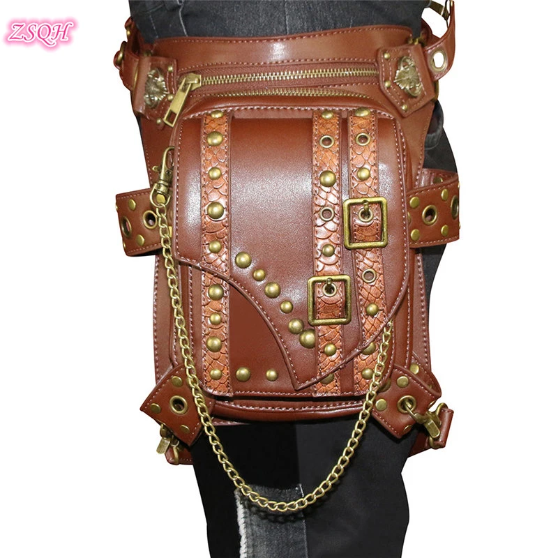 

Steampunk Waist Bags Gothic Handbag Shoulder Bag Vintage Retro Rock Women Street Style Mini Motorcycle Leg Bag