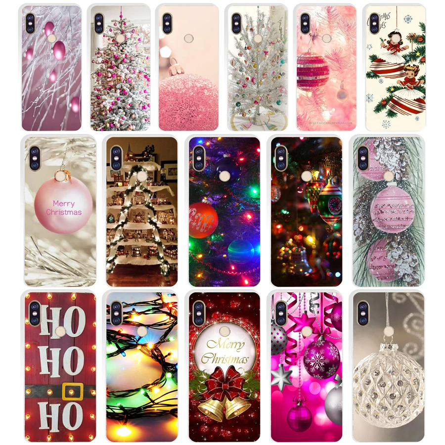 

123A pink Christmas Ball Lights Ornaments Soft Silicone Tpu Cover phone Case for xiaomi redmi 6 pro note 6 pro 5 plus 4 4x mi 8