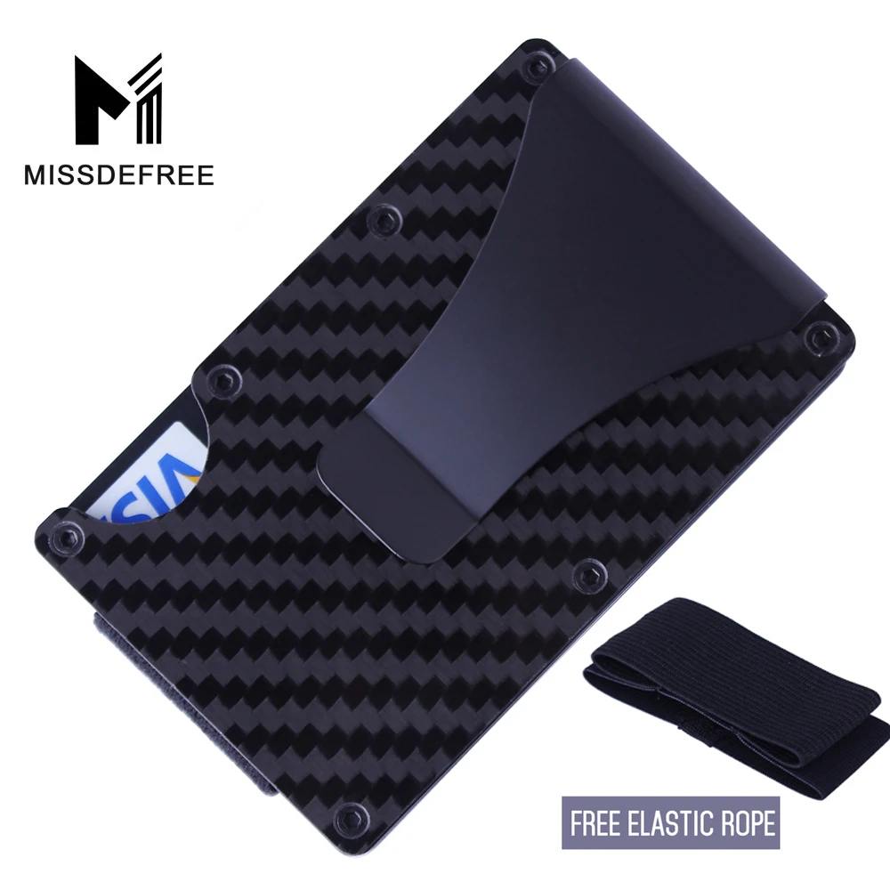 Men/'s Business Wallet Stainless Steel Carbon Fiber Money Clip Credit Card Holder