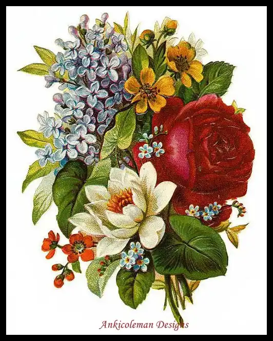 Chart Counted Cross Stitch Patterns Needlework DIY Flowers in the Bucket