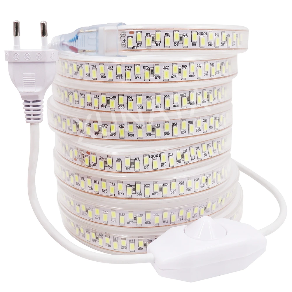 SMD 5730 Светодиодная лента 220В 230В 180leds/m Flex IP67 водонепроницаемая светодиодная 5630 1 м 2