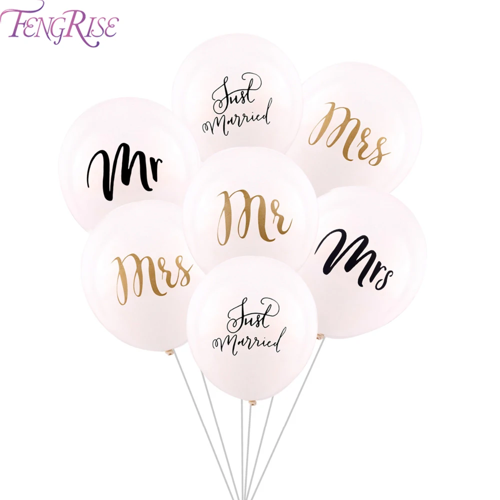 Deal Fengrise 10 Pcs Mrs Mr Just Married Latex Balloons Wedding Fengrise 10 Pcs Mrs Mr Just Married Latex Balloons Wedding Event Party Decoration Bride To Be