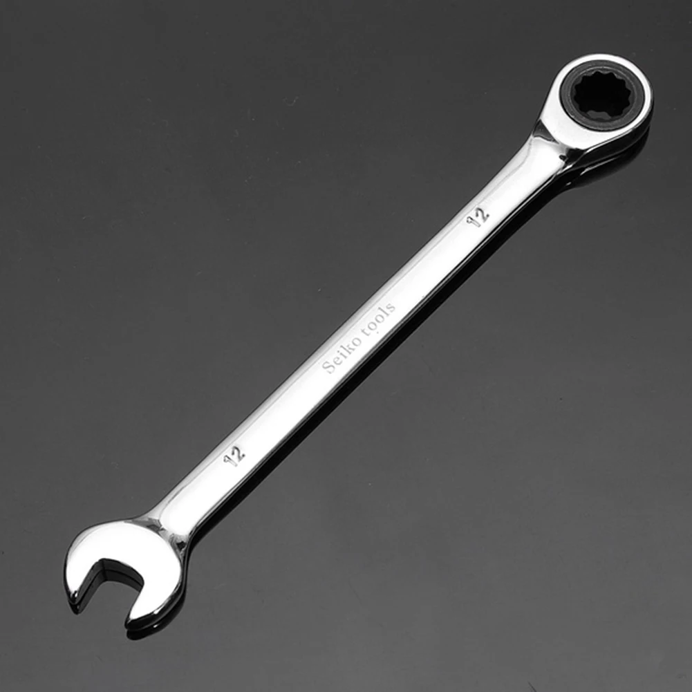Практичный ключ, инструмент для скейта, зубчатое кольцо, гаечный ключ, набор трещоток 10 мм 12 мм 13 мм 17 мм 19 мм, стальной Трещоточный гаечный ключ, комбинированный гаечный ключ - Цвет: 1pc 12mm