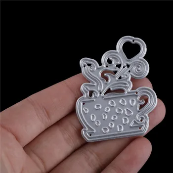 

Cup Of Flower Metal Cutting Dies Stencils For Scrapbooking DIY Album Cards Decor For Sizzix Fustella Machine Tool 5.1*4.2cm