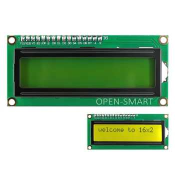 

OPEN-SMART 3.3V I2C /IIC 1602 LCD Yellow-green Display Module Onboard Contrast Adjustment Potentiometer for Arduino /RaspberryPi