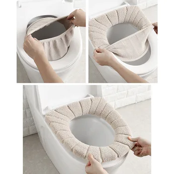 

Bathroom Toilet Seat Cushion Closestool Washable Soft Warmer Mat Cover Pad XHC88