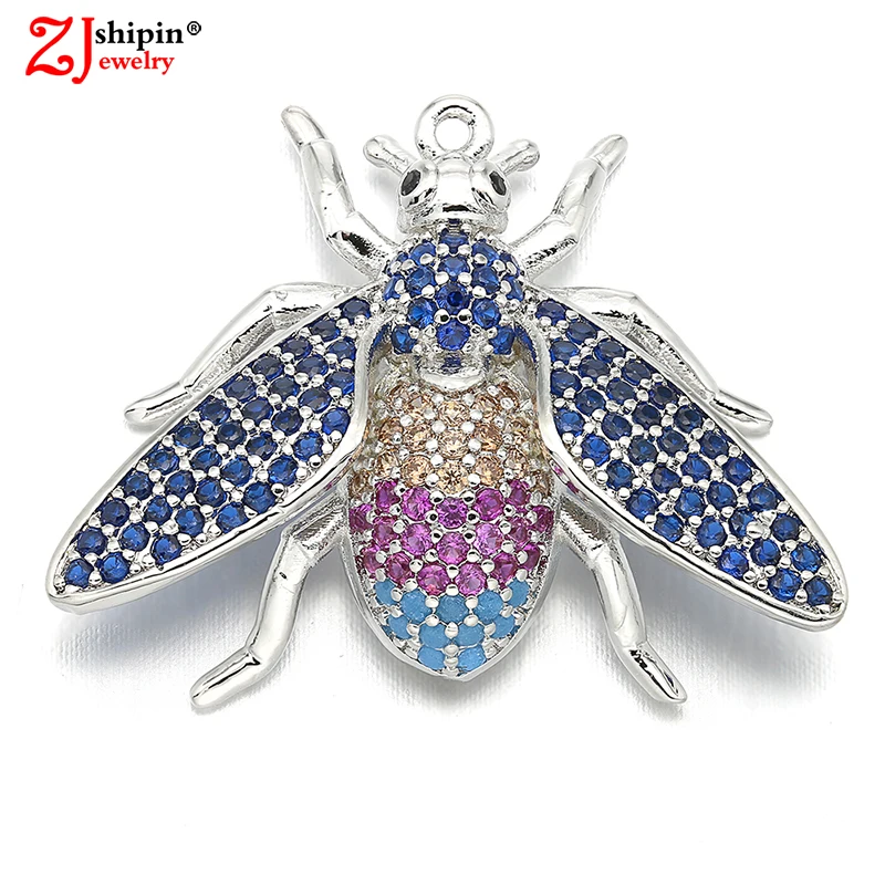 

Micro inlaid zircon CZ jewelry bracelet accessories DIY animal insect style pendant jewelry found accessories wholesale