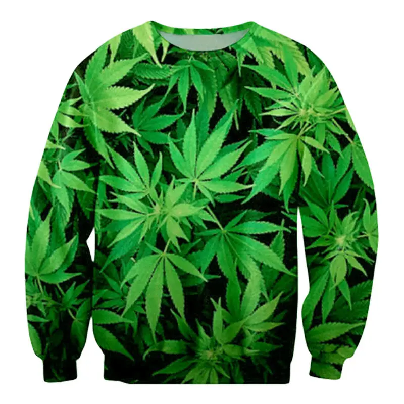 Хипстерская уличная одежда с 3D принтом зеленых листьев конопли, женские/мужские готические пуловеры, толстовки и длинные штаны, спортивные костюмы, худи для девочек