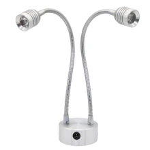 Шкафчик для демонстрации ювелирных изделий лампа, поворотный 2 головы flex трубки дистанционное управление батарея лампа, изогнутый акцент подзарядки свет