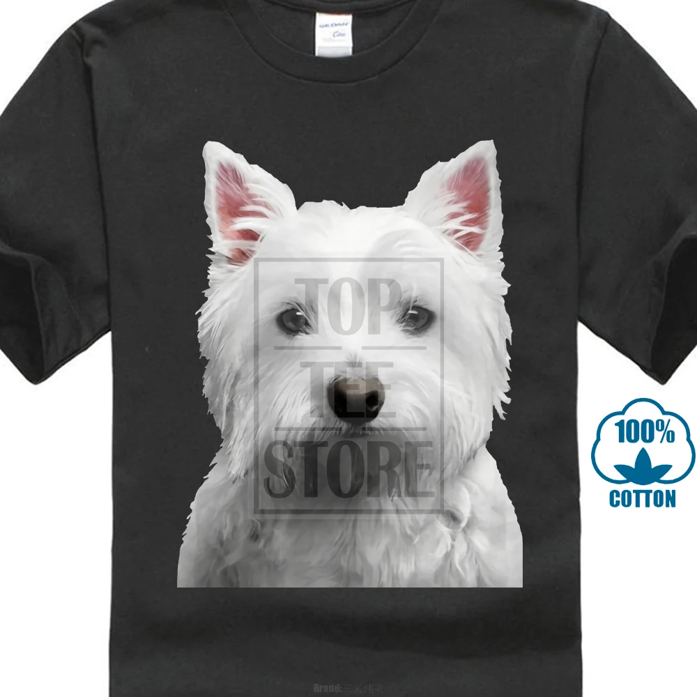 Funny personality Tee Shirts Top Quality Westie T Shirt Cute Scotty Dog