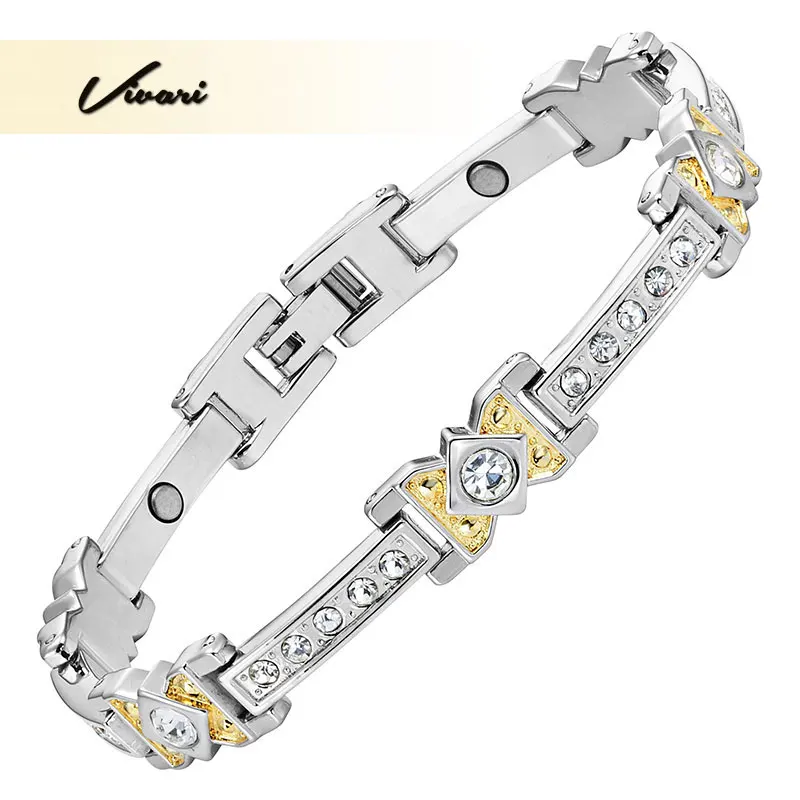 

Vivari Ladies Magnets Bracelet For Women Crystals Bio Energy Magnetic Power Chain Charm Bangle Jewelry Remove Pain Bracelets
