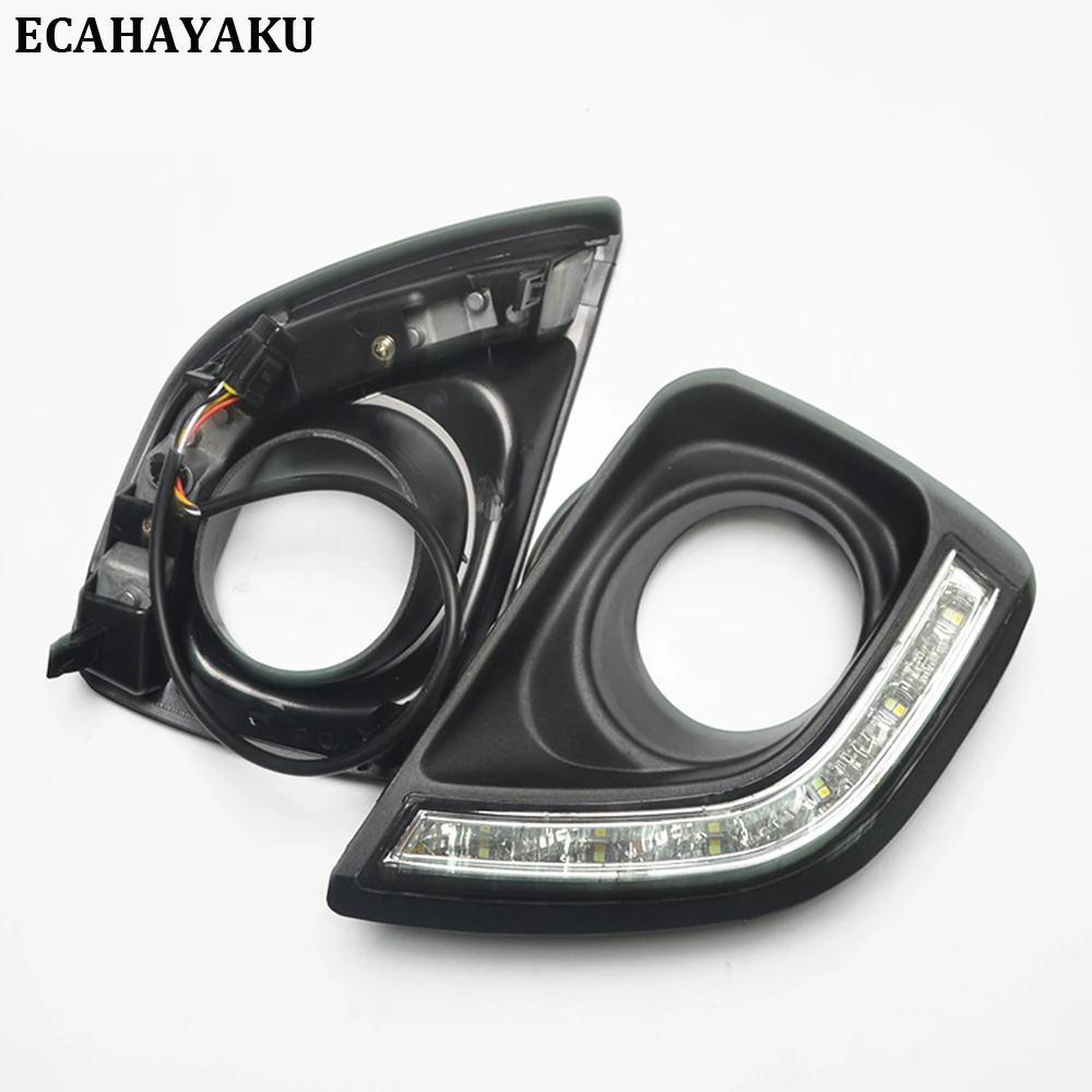 

ECAHAYAKU Day running light for Toyota Reiz 2012 2013 Mark X LED DRL Daytime driving Running Lights fog bumper light accessories