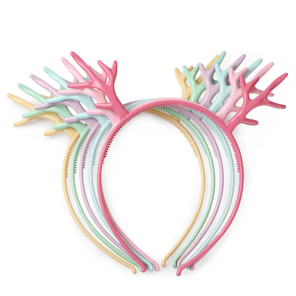 

12Pcs/set Kids Girls Moose Antlers Girls Headband Party Christmas Wedding Headdress Deer Hair Hoops Random Color
