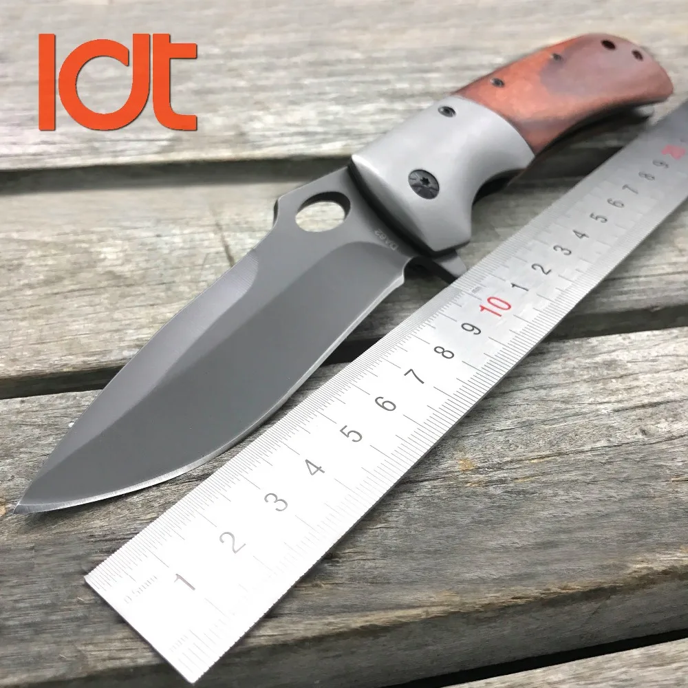 

LDT Brown DA62 Folding Knife 5Cr13Mov Blade Steel Wood Handle Knife Survival Pocket EDC Tools Outdoor Camping Hunting Knives