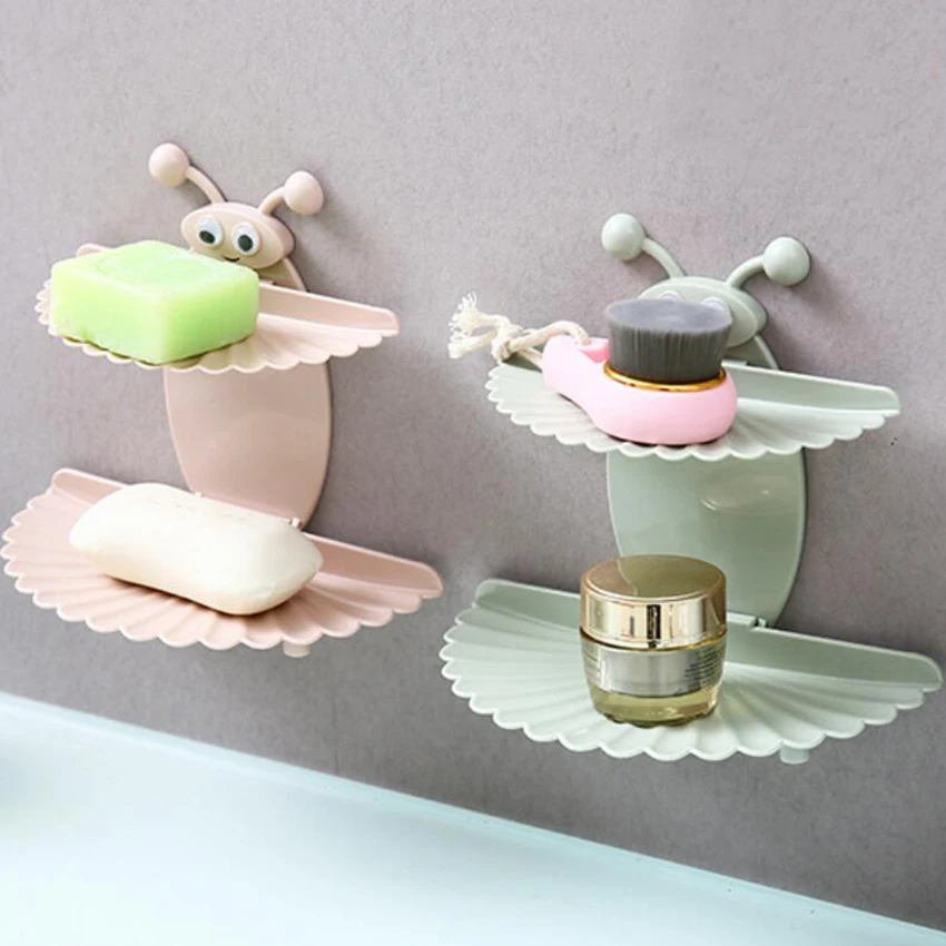 

1pcs Suction Cup Bathroom Shelf Shampoo Holder Cosmetics Organizer Two Suckers Practical Storage Rack Bathroom Kitchen Tools
