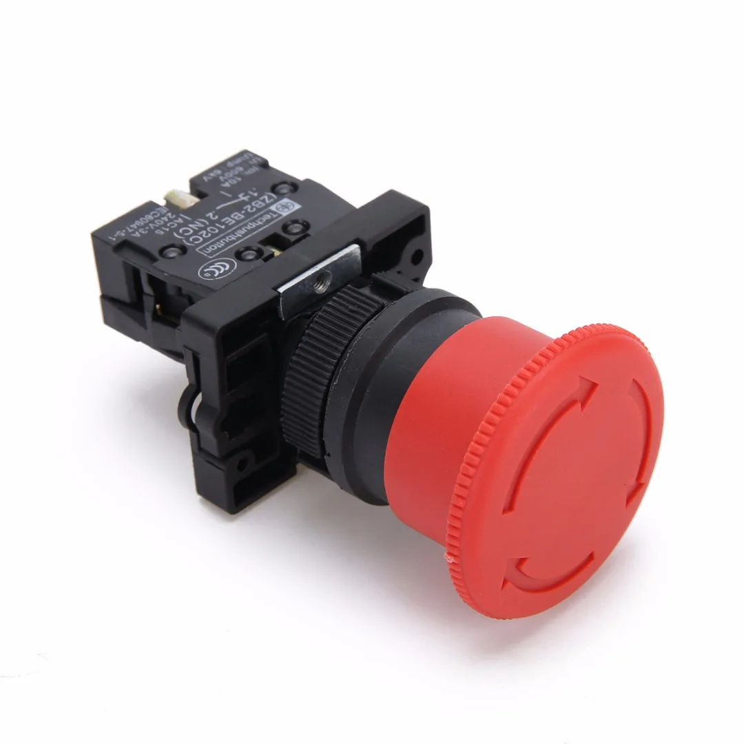 New XB2-ES542 22mm NC N/C Red Mushroom Emergency Stop Push Button Switch 600V 10A