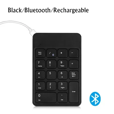Black Bluetooth B O W HW157 Rechageable Bluetooth Беспроводная/2,4G Беспроводная 18 клавишная портативная цифровая клавиатура для ноутбука, настольного компьютера - Цвет: Black Bluetooth